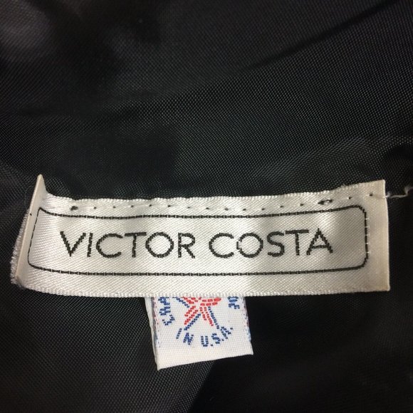 Vintage Victor Costa Womens Black Gold Metallic Filigree Cocktail Party Dress 6 - Picture 7 of 10